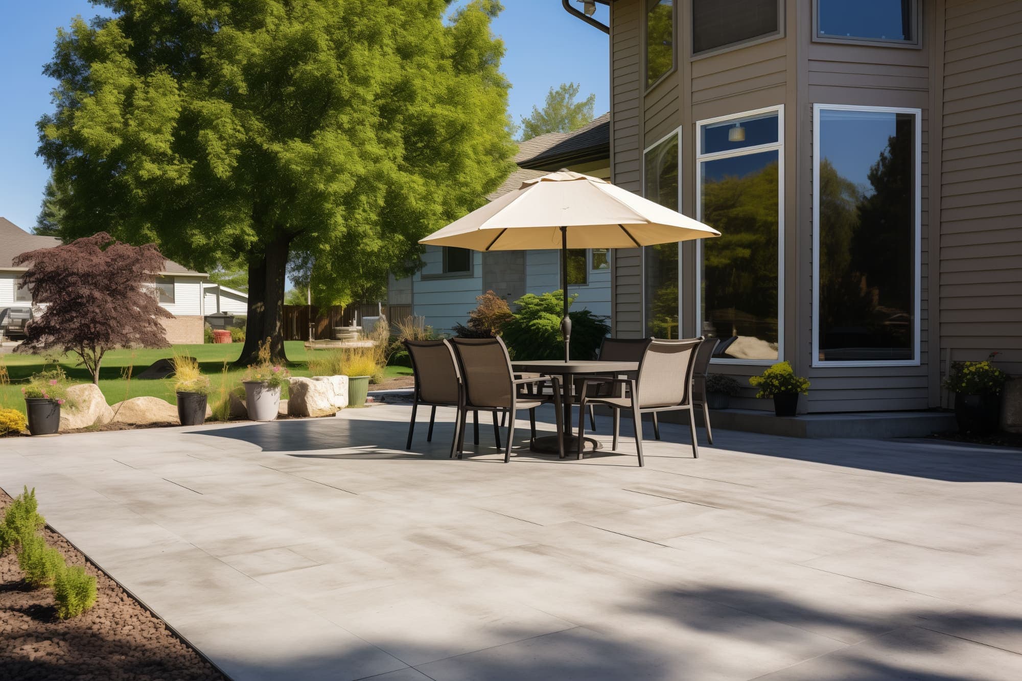 Concrete Patio With Table And Chairs Des Moines Concrete Works