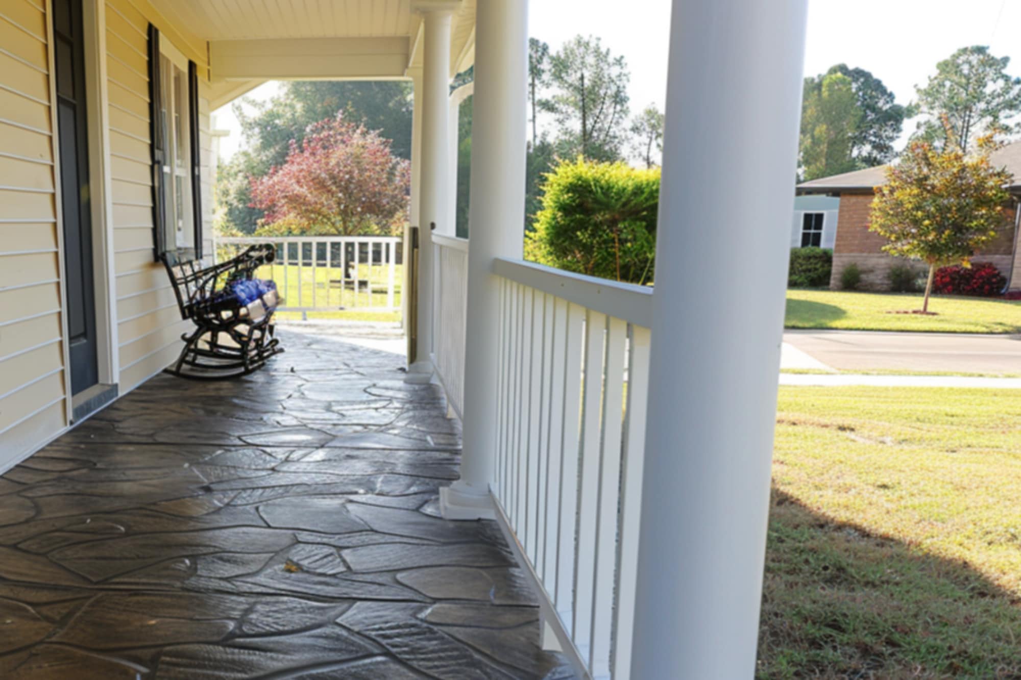 Stamped Concrete Front Porch