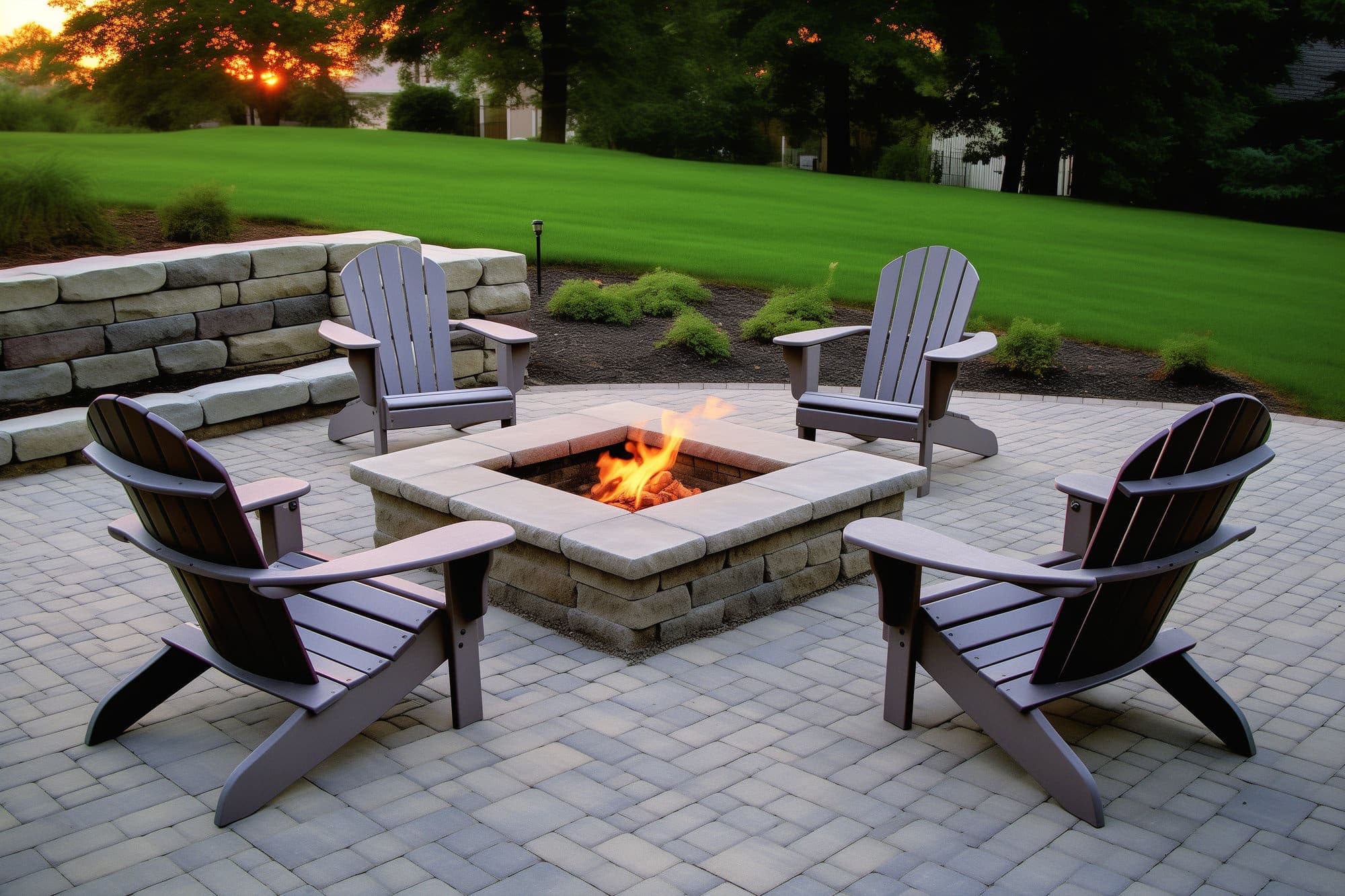 Concre Patio With Fire Pit Des Moines Concrete