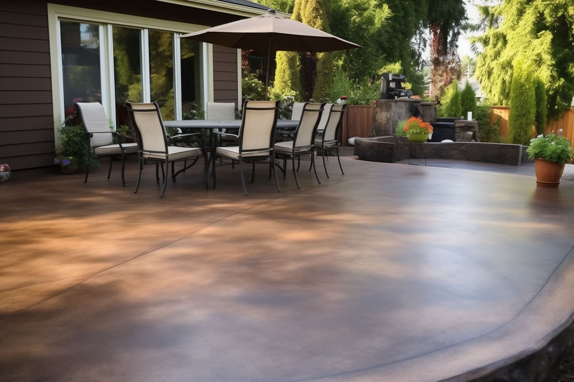 Earth Toned Concrete Patio