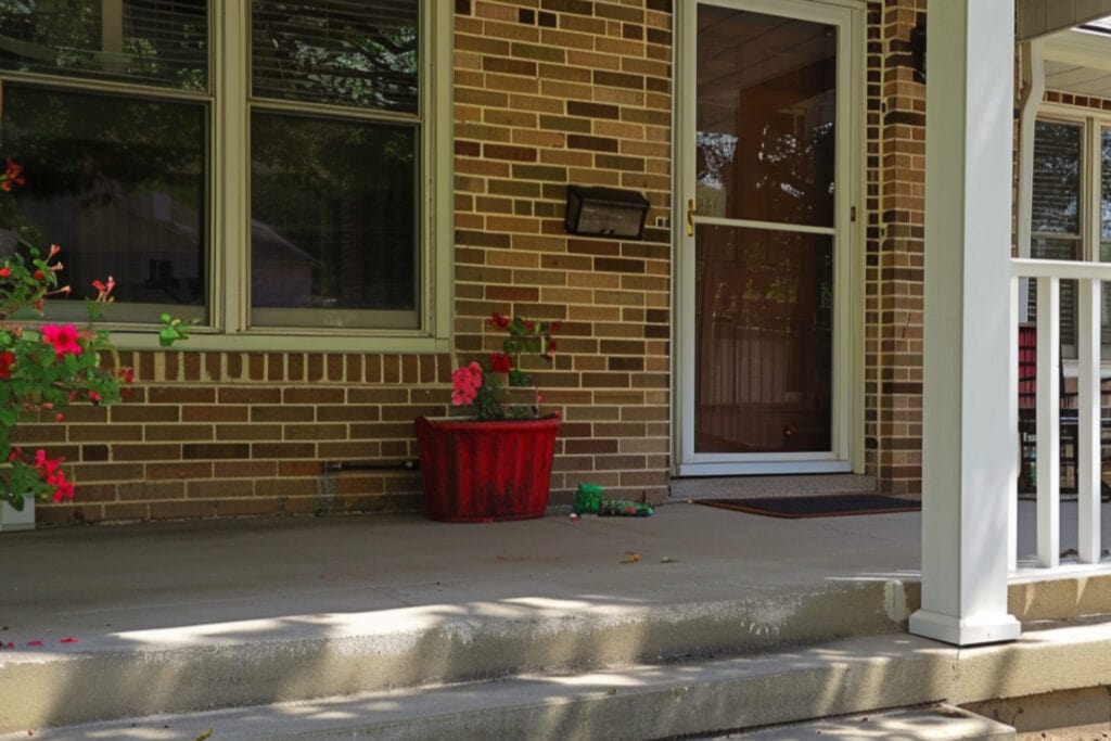 An Old Concrete Front Porch