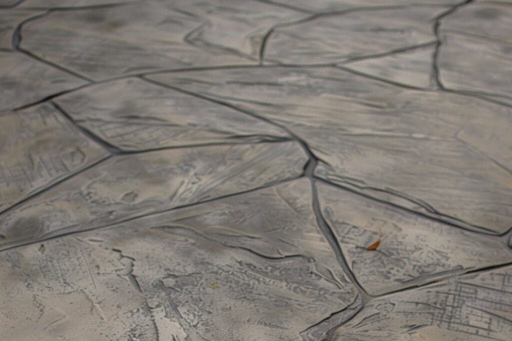A Closeup View of a Stamped Concrete Patio Floor