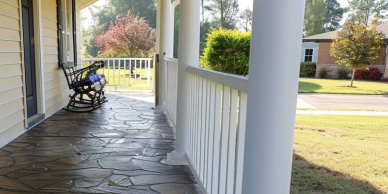 Stamped Concrete Front Porch